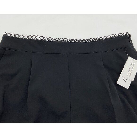 Rafaella Classic Fit Black Loop Trim Shorts Side Zip Side Pockets Pleats 14 NWT - Picture 7 of 10